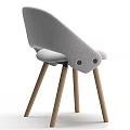 Modern Light Gray Fabric Leisure Chair With Comfortable Seat And Wooden Legs Design