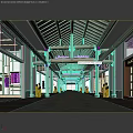 Spacious Hotel Lobby Featuring High Wooden Ceiling Dark Stone Flooring And Side Display Areas