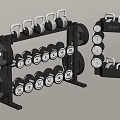 Fitness Equipment Dumbbell Rack And Kettlebell Holder With Multiple Weights