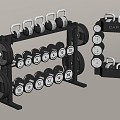 Fitness Equipment Dumbbell Kettlebell Yoga Ball Fitness Equipment Storage Rack 3d model