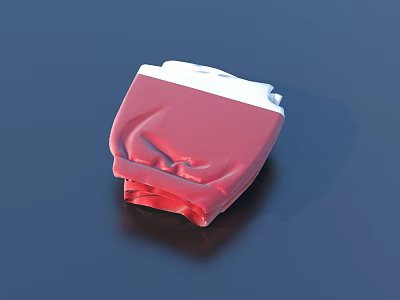 Neatly Folded Red and White Clothing on Dark Background Surface 3d model