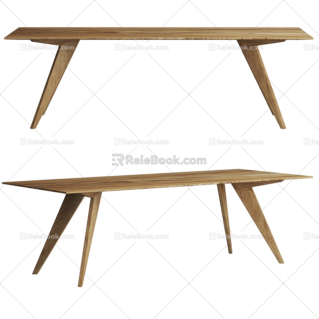 Nordic Simple Dining Table 3d model