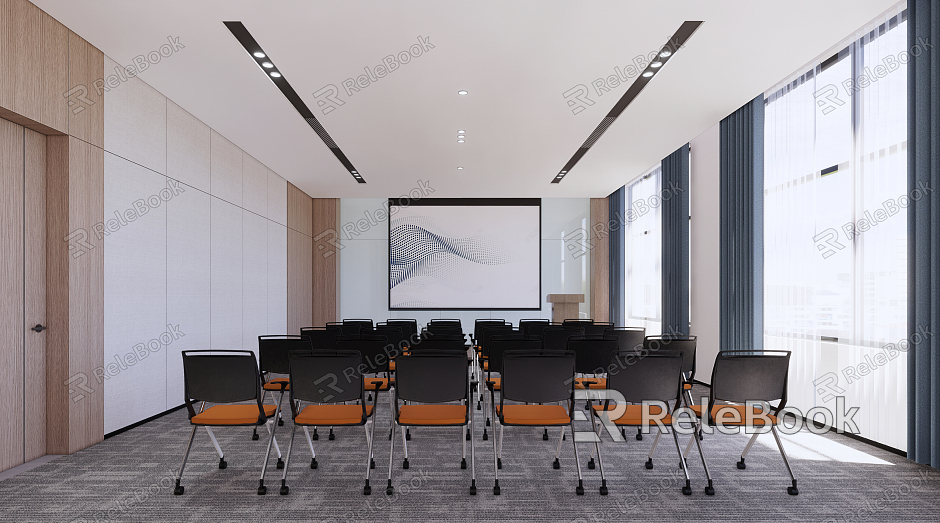 Modern Training Room Meeting Room Training Chair Podium model