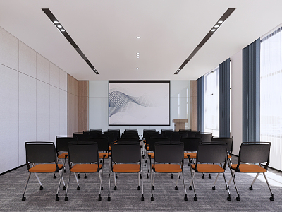 Modern Training Room Meeting Room Training Chair Podium model