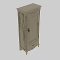 Vintage Light Wood Chest of Drawers With Carved Details and Single Door