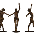 Sculpture of female ballet dancer 3d model