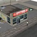 Dick's Diner Exterior Featuring Coca-Cola Signs Brick Wall Person At Entrance And Street Lamp