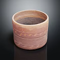 Handcrafted Brown Layered Ceramic Vessel With Geometric Patterns And Textured Surface 3d model