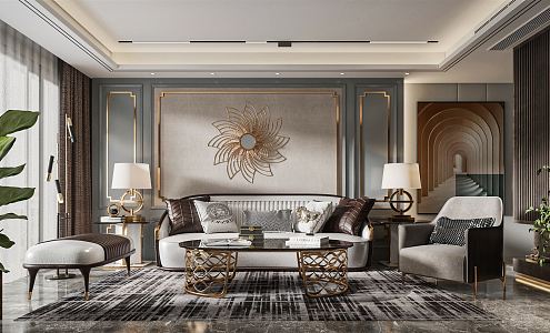 Light Luxury Living Room 3d model