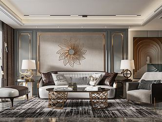 Light Luxury Living Room 3d model