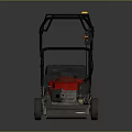 Red Engine Push Type Lawn Mower With Black Handle And Wheels