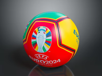 Official UEFA EURO2024 Germany Soccer Ball With Multicolored Design And Tournament Logo 3d model