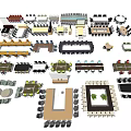 Various Conference Table Designs For Office With Different Shapes And Styles 3d model