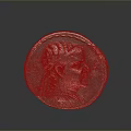 Vintage Silver Coin With Detailed Head Profile As Decorative Household Item