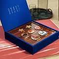 Decorative Ornament Set With Blue Boxes Assorted Badges And Display Cases 3d model