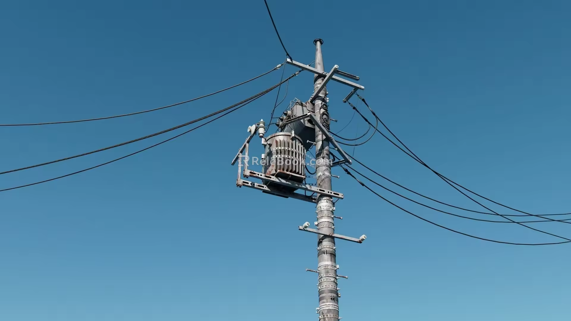 pole roof antenna receiver pole signal light transformer 3d model