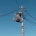 pole roof antenna receiver pole signal light transformer 3d model