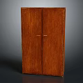 Elegant Brown Wooden Double Door Wardrobe With Classic Design And Smooth Surface