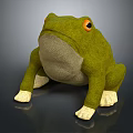 3D Rendered Reptile With Green Body Orange Eyes And White Claws On Dark Background