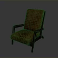 Stylish Brown Leather Armchair With Wooden Frame For Comfortable Living Room