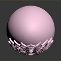 Chicken Egg With Intricate Pink Floral Pattern And Shiny Surface Design
