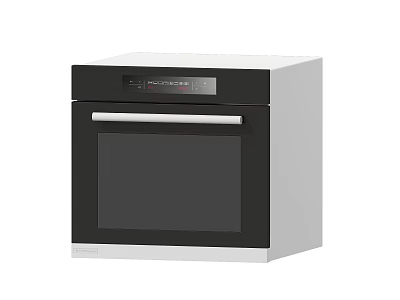 Modern Black And White Kitchen Oven With Digital Control Panel And Glass Door 3d model