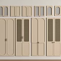 Beige Door Panels With Various Designs Including Glass And Grille Details