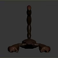 3D Rendered Brown Scorpion with Red Pincers and Curved Tail on Dark Background