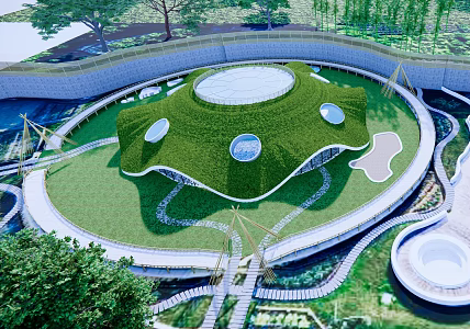 Modern Kindergarten Architecture Culture and Education Architecture Kindergarten 3d model