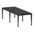 Stylish Long Black Rectangular Dining Table With Six Sleek Legs For Modern Home Daily Use
