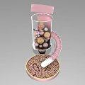 Pink Plastic Toy Container With Colorful Balls Curved Tube And Pellet Tray