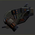 Futuristic Sci Fi Mechanical Vehicle 3D Model With Circular Eyes And Propellers