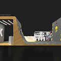 Huawei Roadshow pop-up shop Mobile Phone US Chen Maimang Interactive Photo Card Skateboard Fast Charging Technology Experience Desk 3d model
