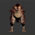 Fierce Spiked Dinosaur Figure In Standing Pose With Reddish Brown And Beige Scales