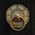 Brass Lotus Petal Shaped Door Knocker with Traditional Antique Design