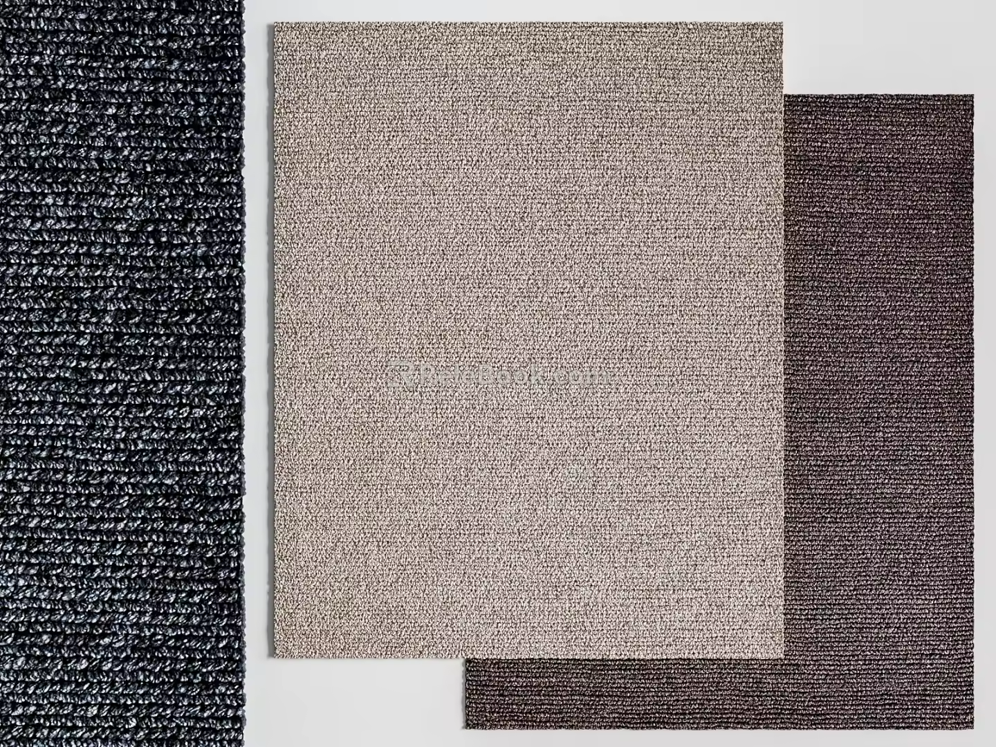 Hand Woven Carpet Wool Carpet Minimalist Carpet 3d model