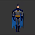 Batman Superhero Character in Blue Gray Costume With Yellow Belt and Blue Cape
