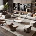 Sofa coffee table group 3d model