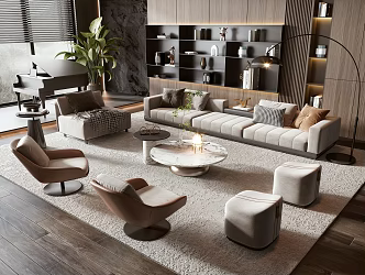 Sofa coffee table group 3d model