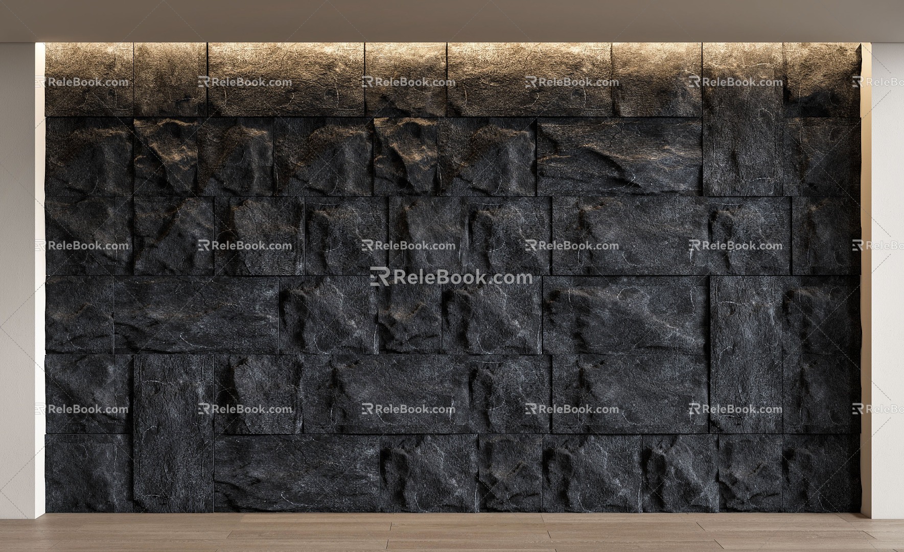 Modern rubble stone background wall rock background wall stone rock wall culture stone 3d model