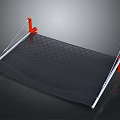 Black Mesh Net Structure with Red Brackets and Silver Poles 3d model