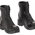 Black High Top Lace Up Work Boots With Thick Sole And Durable Design