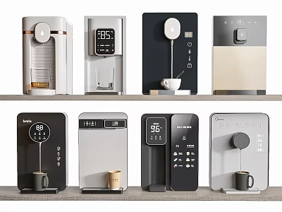 Modern Daily Use Appliances Featuring Various Styles Different Colors And Temperature Displays 3d model