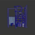 Industrial Equipment Model With Metal Frame Pipes Green Rollers And Components
