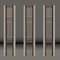 Modern Decorative Room Dividers With Intricate Patterned Panels And Frames 3d model