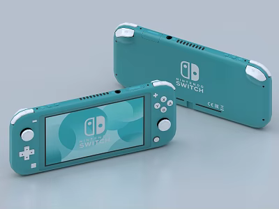 Nintendo Turquoise Switch Lite Handheld Entertainment Console With Game Controls 3d model