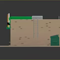 Small Pizza Shop Building With Green White Striped Awning Red Door And Roof Air Conditioner