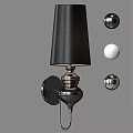 Modern Wall Lamp With Black Shade Metal Base And Spherical Decorations