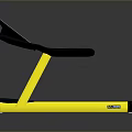 Modern Treadmill With Digital Display And Yellow Black Frame For Fitness