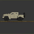 Beige Functional Off Road Vehicle With Large Tires 3d model